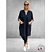 Only-M Sporty Travel Pique Broek 7/8 Navy/Piping